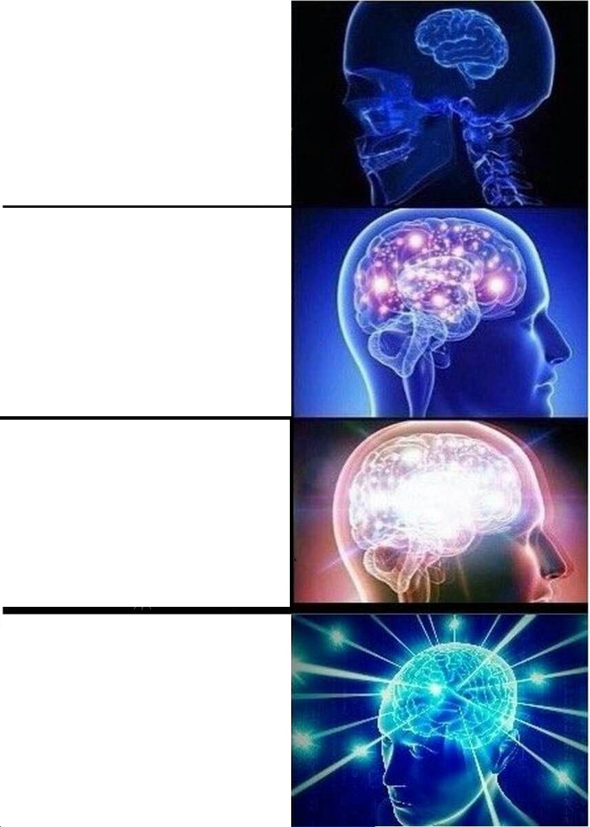 Expanding Brain meme about Geek Tropical