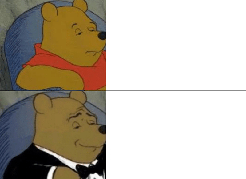 Tuxedo Winnie The Pooh meme about Geek Tropical